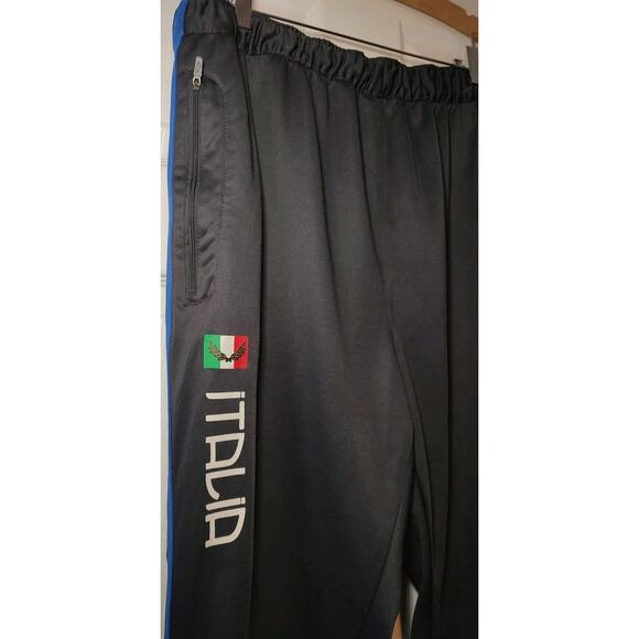 Men's Mitre "Italia" Track Pants Sweat Pants Grey Blue Stripe - XL - Picture 2 of 12